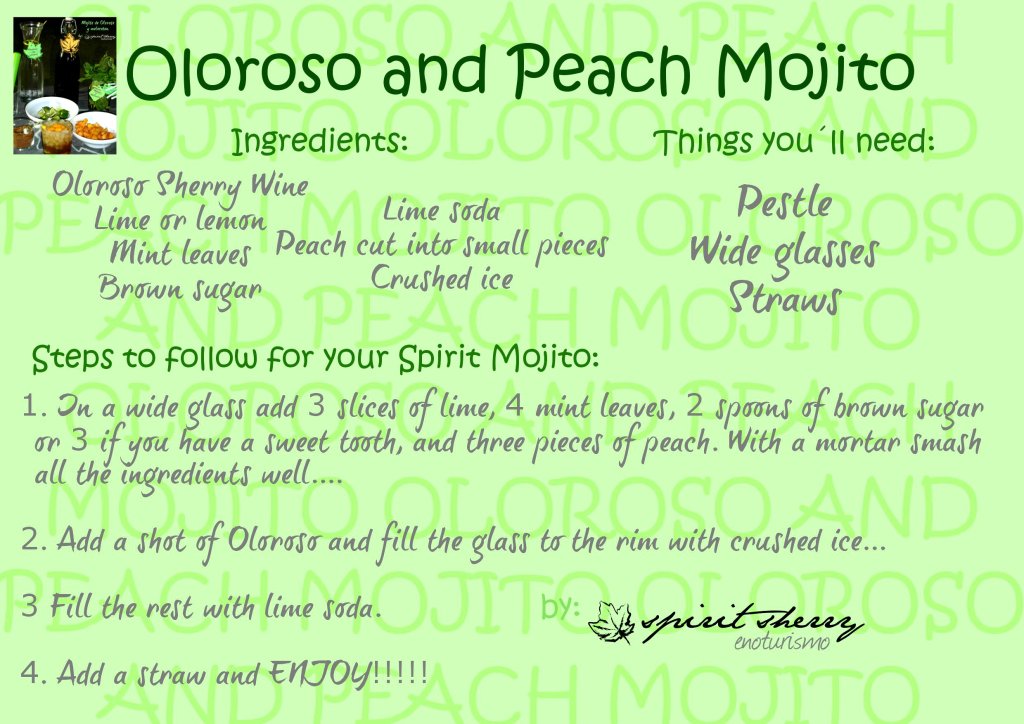 Oloroso and peach mojito, spiritsherry (2)