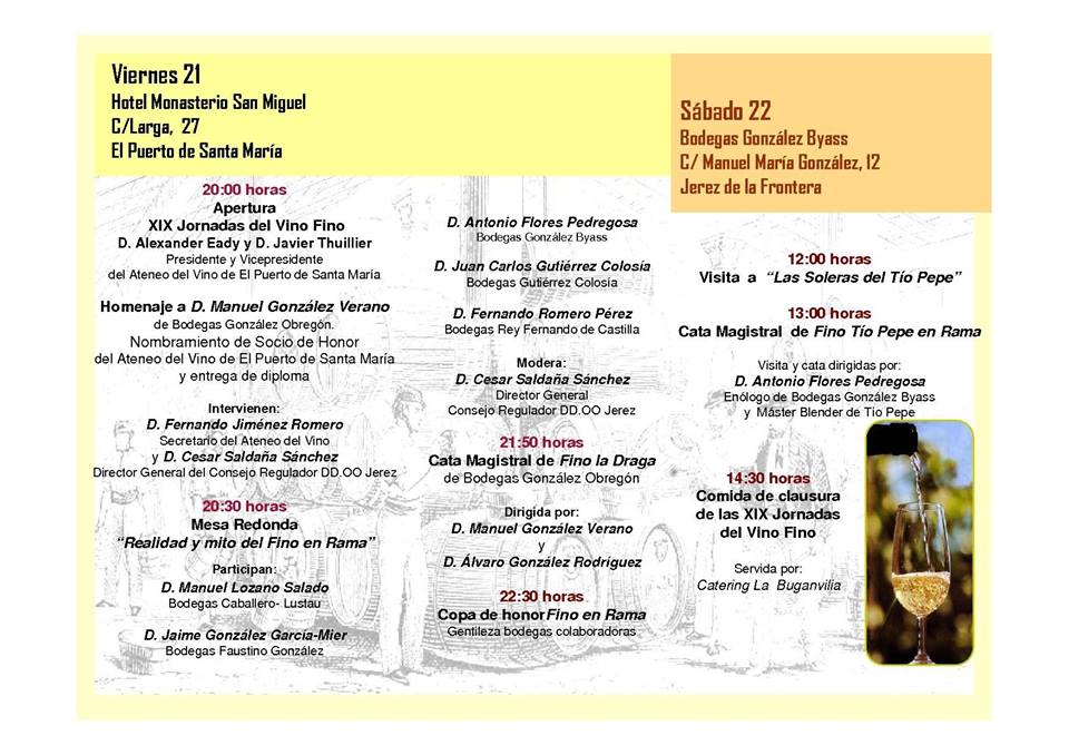 Jornadas del Vino Fino,&nbsp;(Spanish)