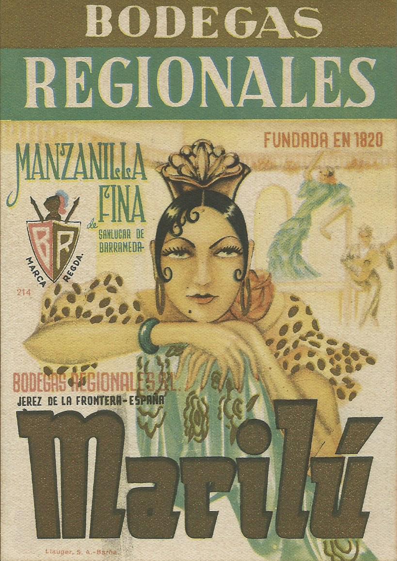 Etiqueta / Label: Bodegas Regionales, Manzanilla&nbsp;Marilú