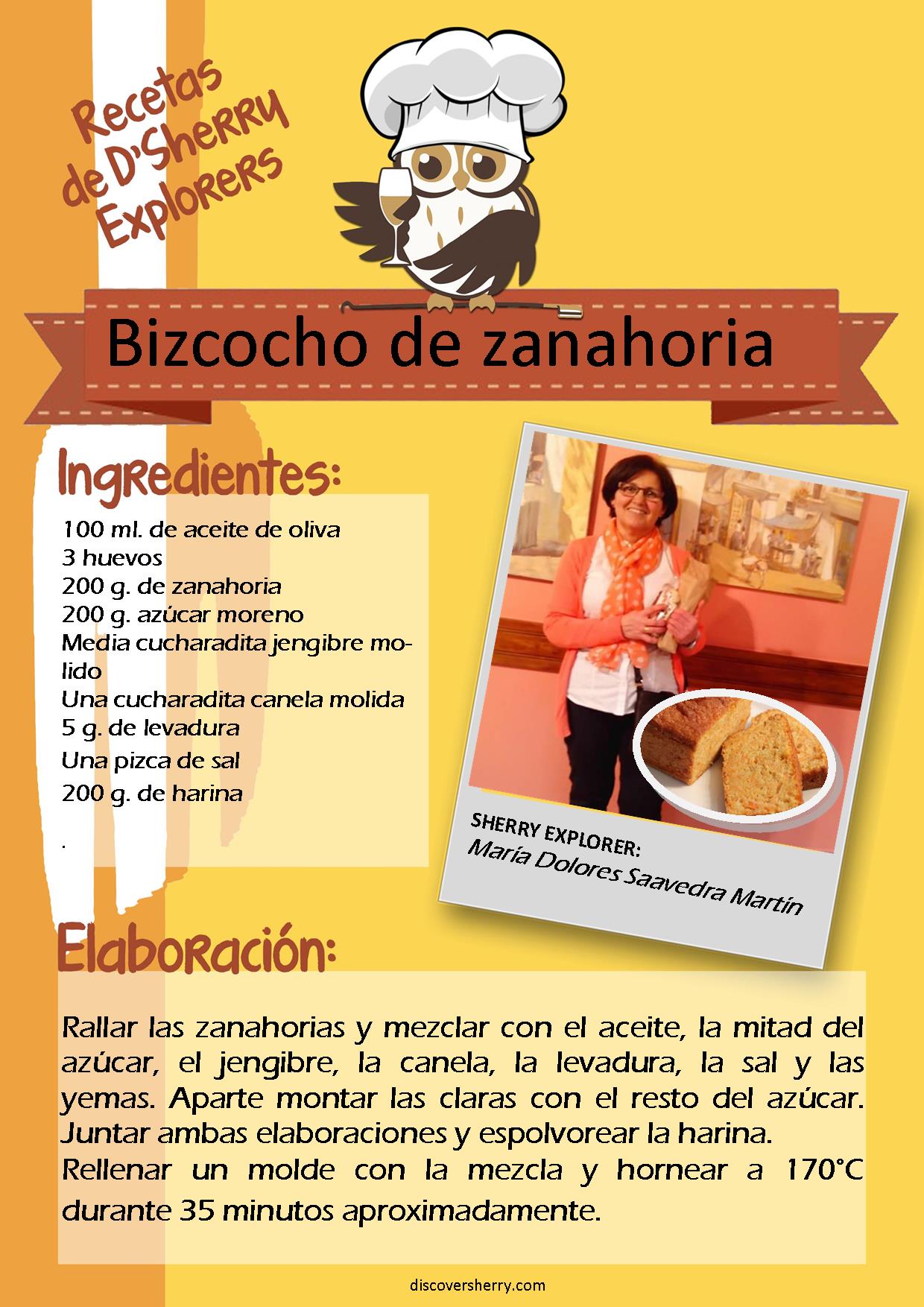 Receta D´Sherry Explorers: Bizcocho de&nbsp;zanahoria.