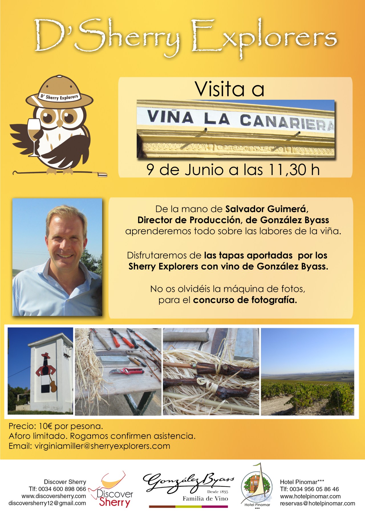 Próxima visita de los Sherry Explorers a La Viña La Canariera de González&nbsp;Byass