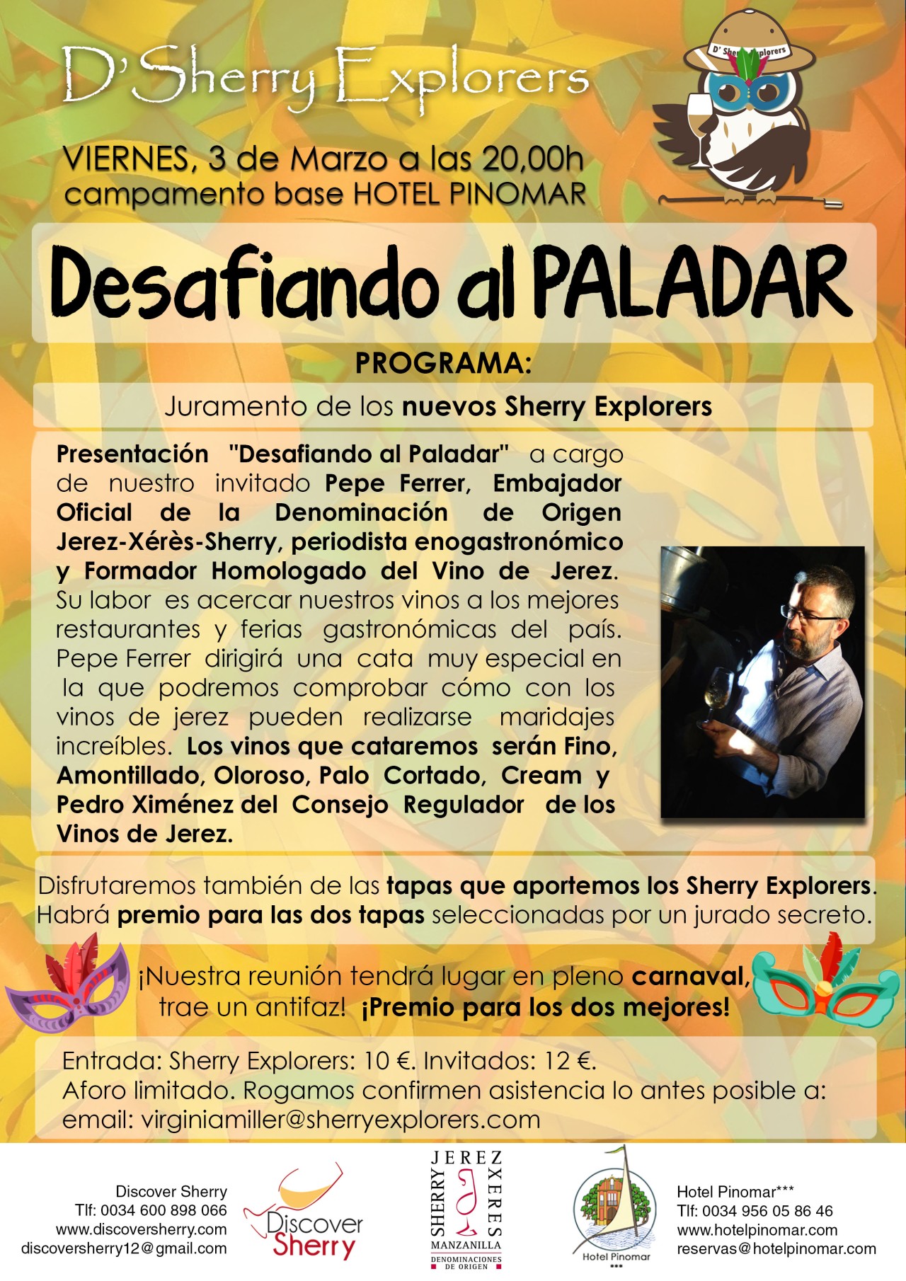 “Desafiando al Paladar” con Pepe Ferrer el 3 de marzo de 2107. (Español)