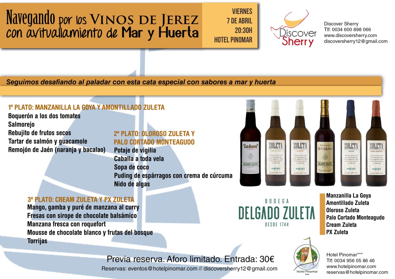 Navegando por los Vinos de Jerez con avituallamiento de Mar y Huerta&nbsp;(Spanish)