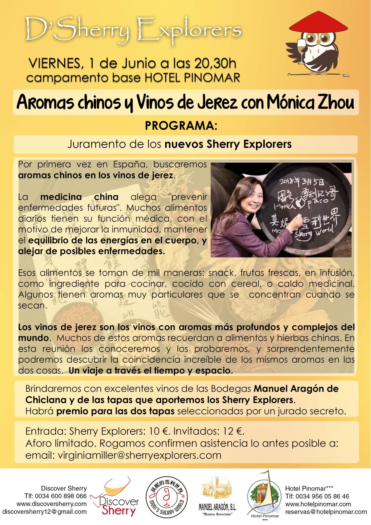 Aromas chinos y Vinos de Jerez con Mónica Zhou, la próxima reunión de los Sherry&nbsp;Explorers