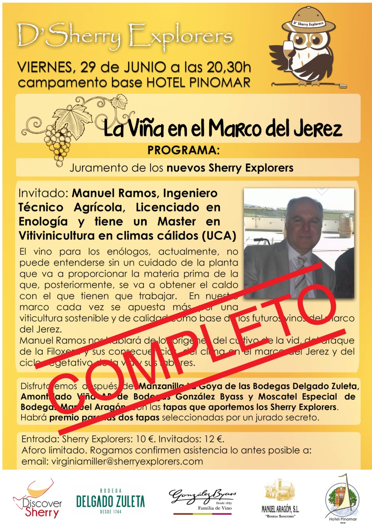 Reunión Sherry Explorers 29 de junio:&nbsp;COMPLETA