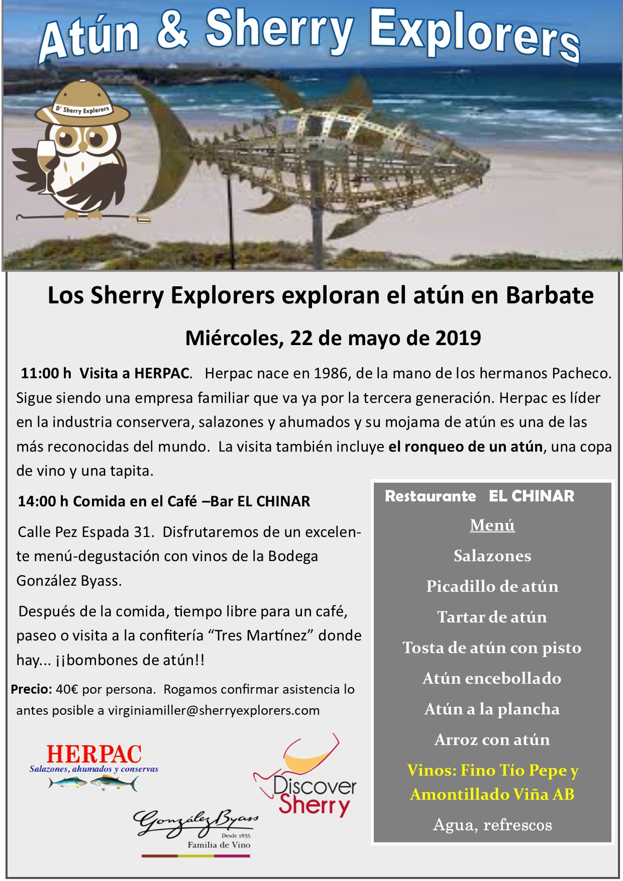 Atún y Sherry Explorers: 22 de mayo en Barbate&nbsp;(Spanish)