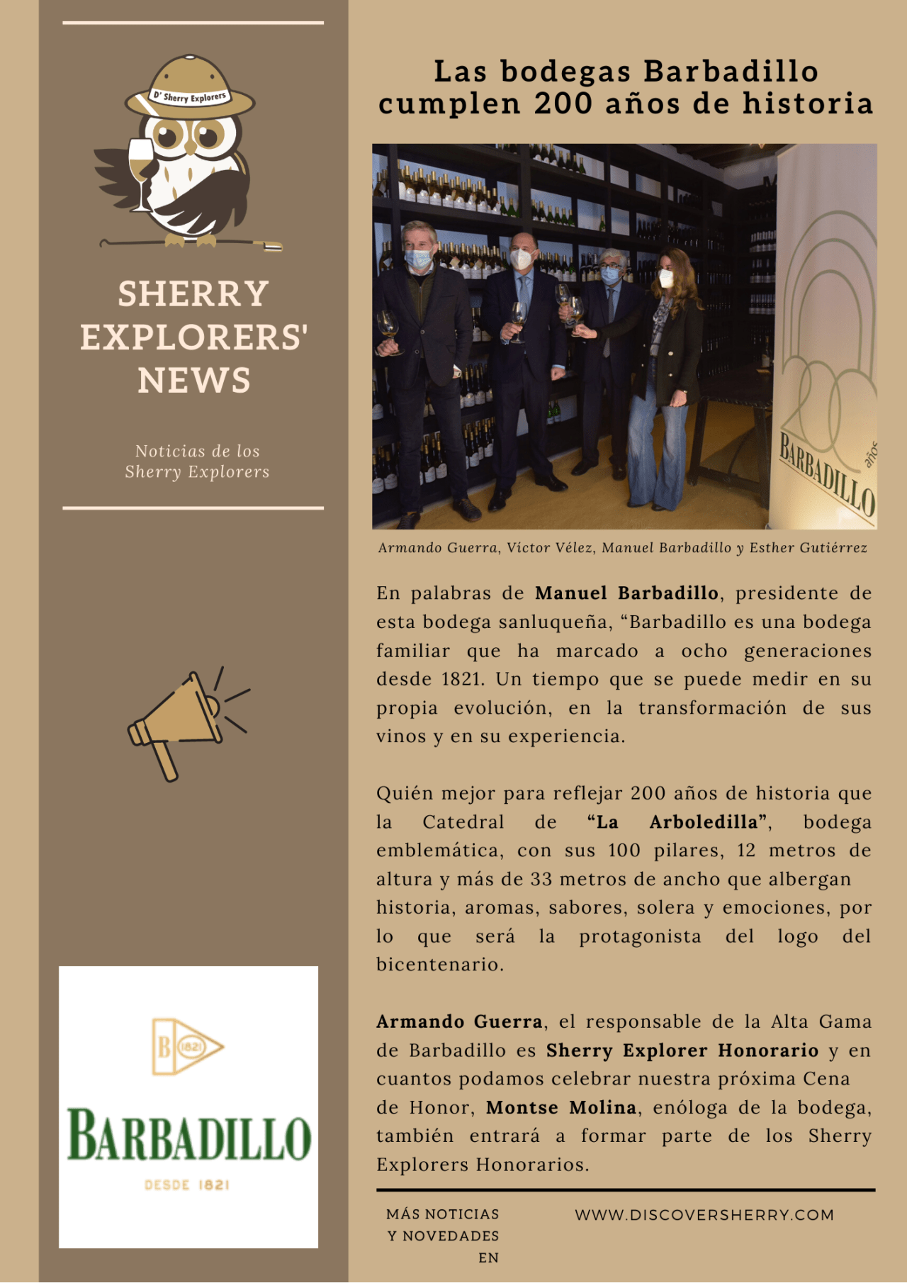 Sherry Explorers´ News: Las bodegas Barbadillo cumplen 200 años de&nbsp;historia