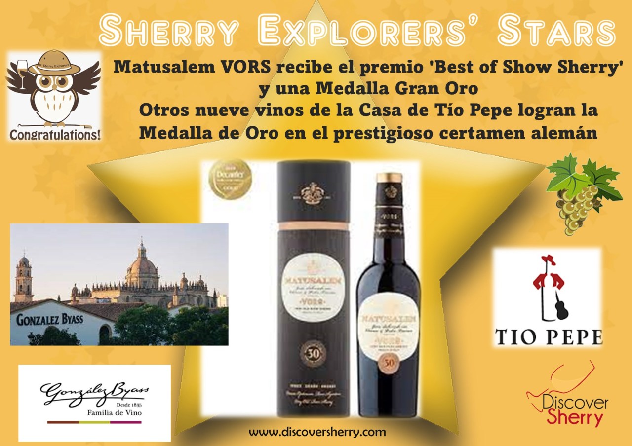 Sherry Explorers´ Stars: Matusalem VORS, Medalla Gran Oro en Mundus&nbsp;Vini