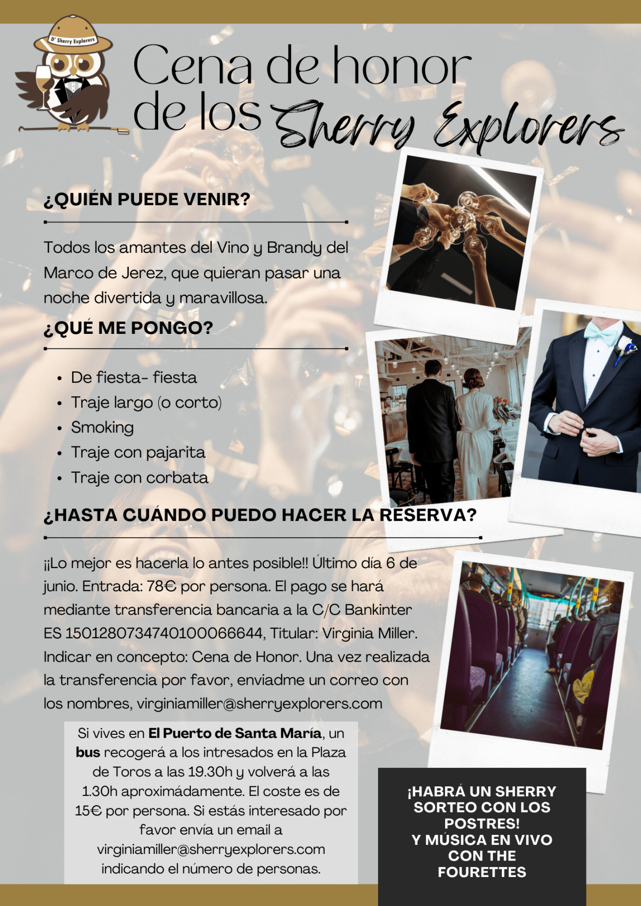 Más detalles sobre la Cena de Honor de los Sherry Explorers, 11 de junio&nbsp;2022.