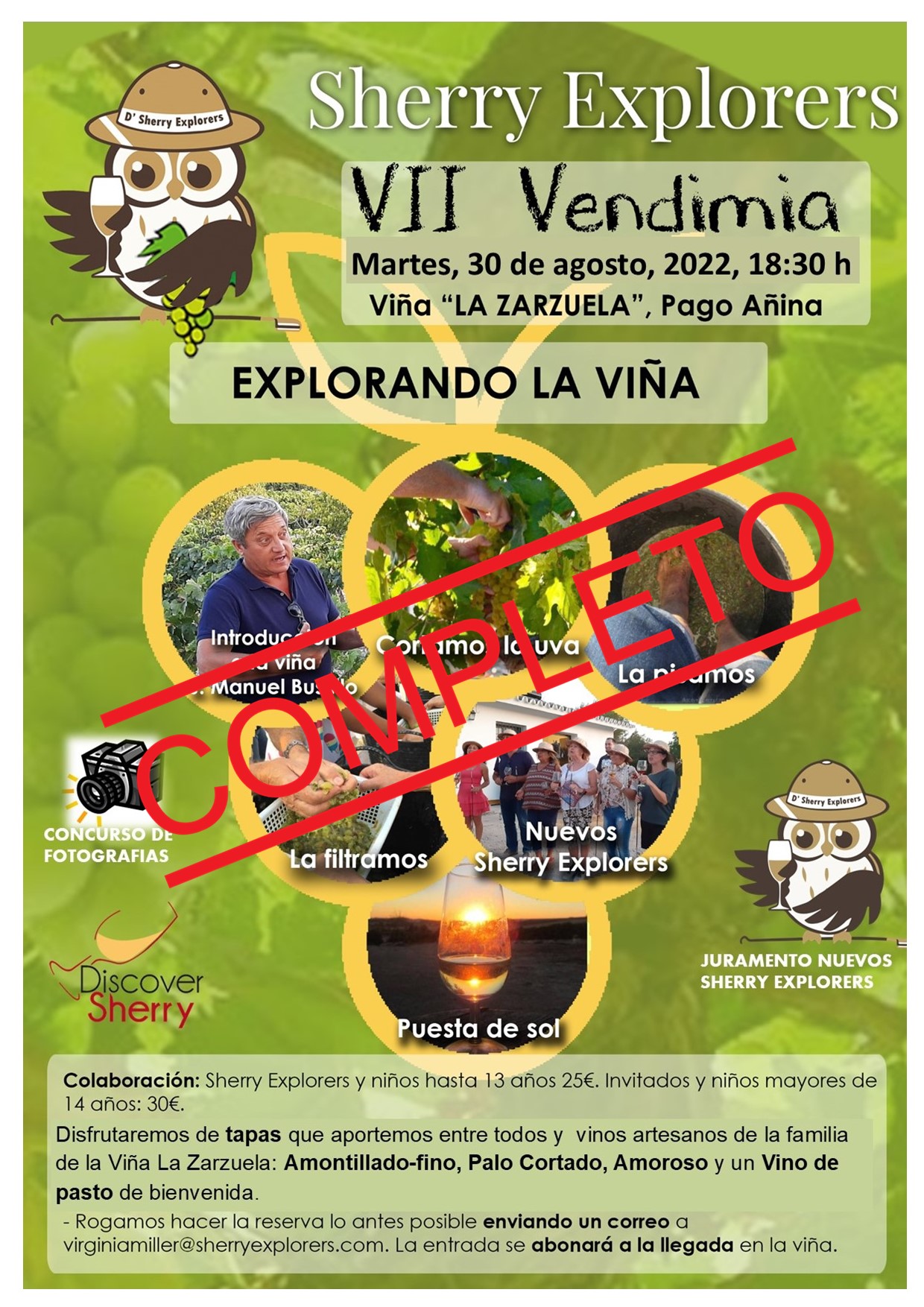 Aforo COMPLETO para la VII Vendimia de los Sherry&nbsp;Explorers