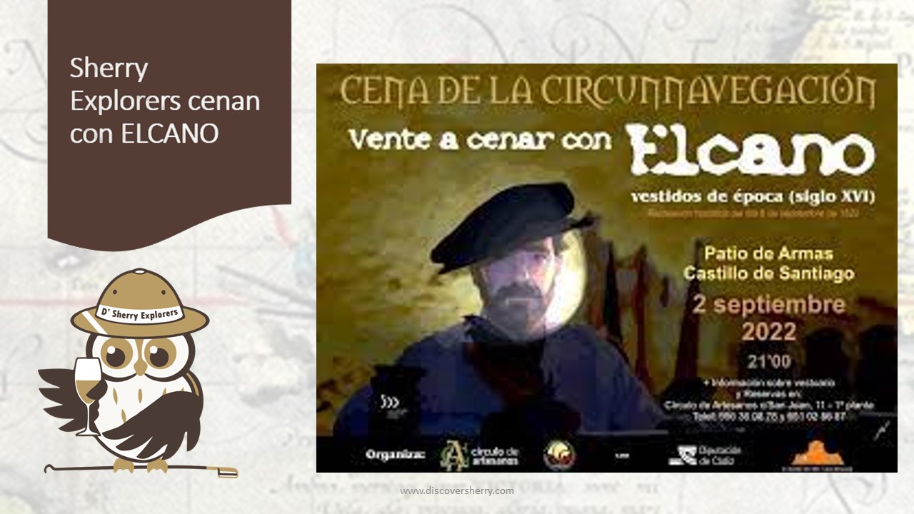 Sherry Explorers en la Cena de la circunnavegación en Sanlúcar. Sherry Explorers at the Sanlúcar Circumnavigation Dinner.