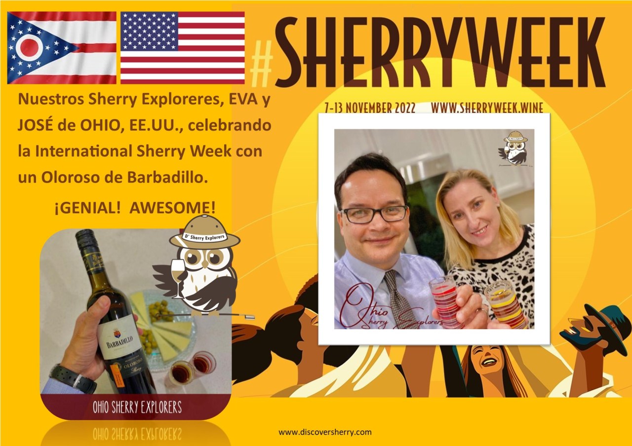 Sherry Explorers, EVA Y JOSÉ, en OHIO, EE.UU. celebrando la ISW&nbsp;2022